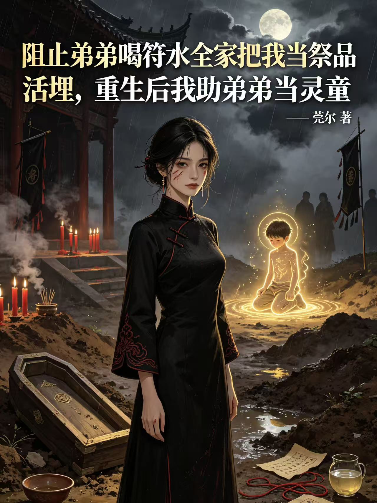 阻止弟弟喝符水全家把我当祭品活埋，重生后我助弟弟当灵童